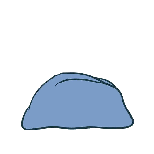 A Drawing Of A Person Wrapped In A Blue Cloth Sticker
