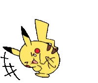 A Drawing Of A Pikachu With A Red Circle On Its Head Sticker