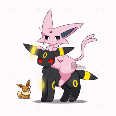 A Drawing Of A Pink Cat Sitting On Top Of A Black Cat GIF
