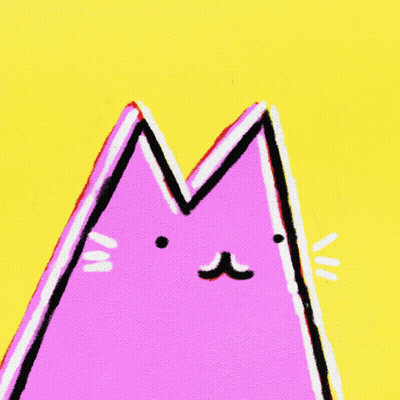 A Drawing Of A Pink Cat Wearing Sunglasses And The Words Thug Life GIF