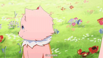 A Drawing Of A Pink Cat With A Flower On Its Head With The Words Walletele Below It GIF