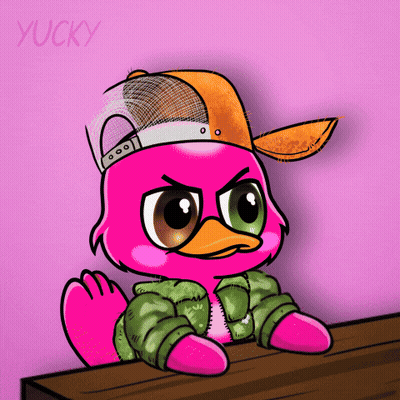 A Drawing Of A Pink Flamingo Wearing A Hat And A Jacket GIF