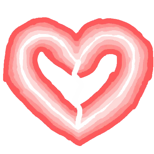 A Drawing Of A Pink Heart With A White Heart In The Middle Sticker