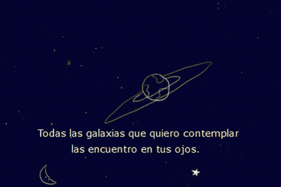 A Drawing Of A Planet With The Words Te Amo Mi Cielo Above It GIF
