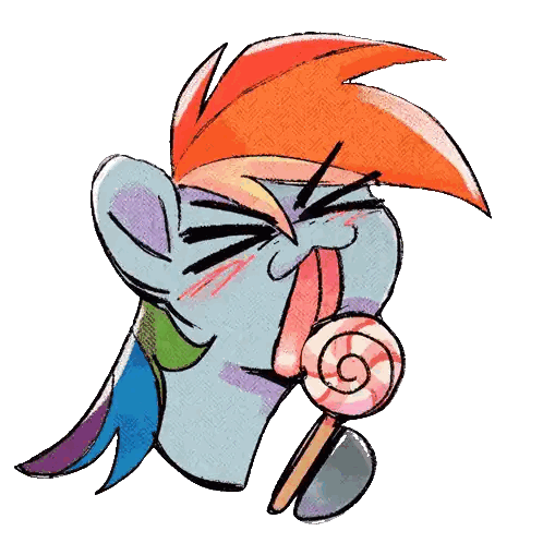 A Drawing Of A Pony Eating A Lollipop Sticker