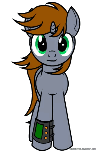 A Drawing Of A Pony With Brown Hair And Green Eyes By Sashakovitch.deviantart.com Sticker