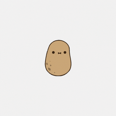 A Drawing Of A Potato With A Speech Bubble That Says What Cha Doing GIF