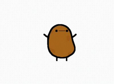 A Drawing Of A Potato With Arms And Legs GIF