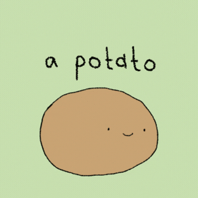 A Drawing Of A Potato With The Word Potato Below It GIF