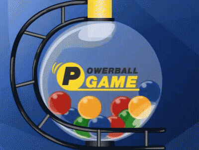 A Drawing Of A Powerball Game With Balls Inside GIF