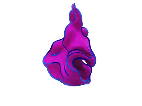 A Drawing Of A Purple Object With A Blue Outline On A White Background Sticker