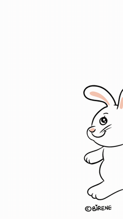 A Drawing Of A Rabbit With The Name Birene Written Below It GIF