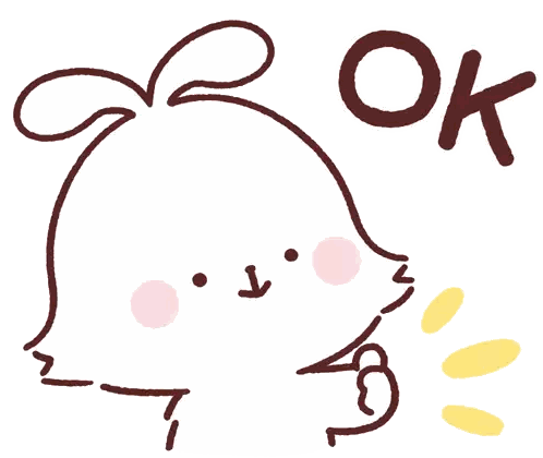 A Drawing Of A Rabbit With The Word Ok On It Sticker
