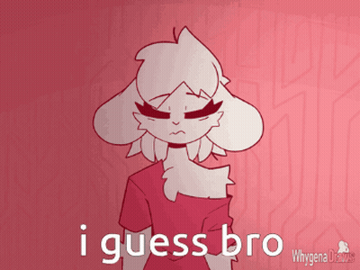 A Drawing Of A Rabbit With The Words I Guess Bro On It GIF
