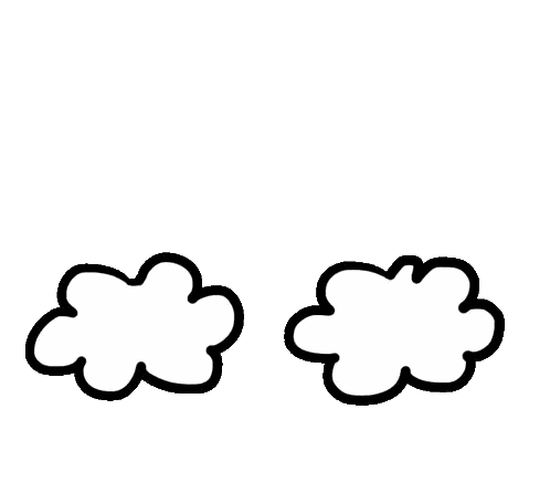 A Drawing Of A Rainbow With Two Clouds Underneath Sticker