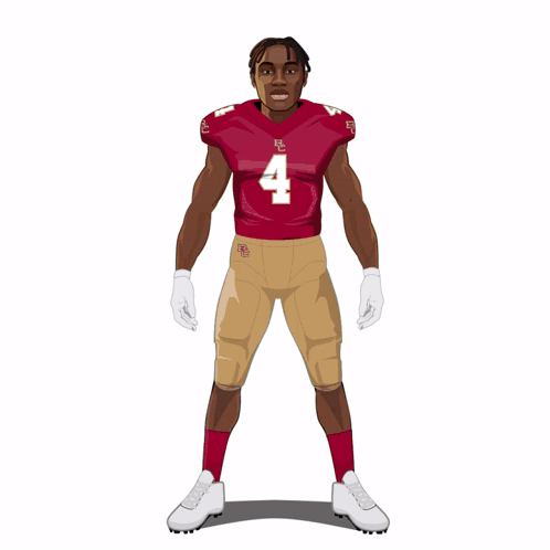 A Drawing Of A Ravens Player With The Number 1 On His Jersey GIF