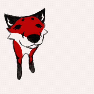 A Drawing Of A Red And Black Fox GIF