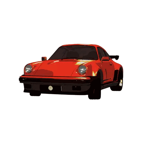 A Drawing Of A Red Car With A License Plate That Says ' I ' On It Sticker