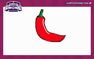 A Drawing Of A Red Pepper With Garticphone.com Written On The Bottom GIF