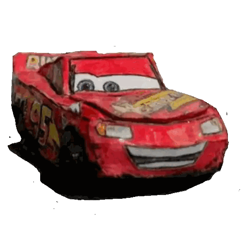 A Drawing Of A Red Race Car With The Number 95 On The Side Sticker