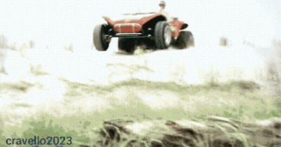 A Drawing Of A Red Vehicle With The Year 2023 On The Bottom Right GIF