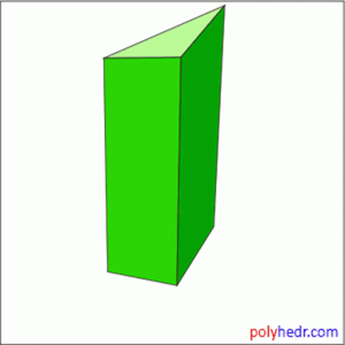 A Drawing Of A Regular Triangular Prism With The Website Polyhedr.com GIF