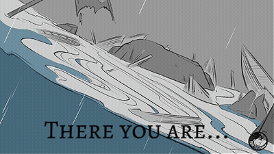 A Drawing Of A River With The Words " There You Are " On The Bottom GIF