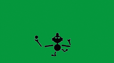 A Drawing Of A Robot On A Green Background GIF