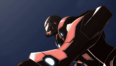 A Drawing Of A Robot With A Glowing Light On Its Chest GIF