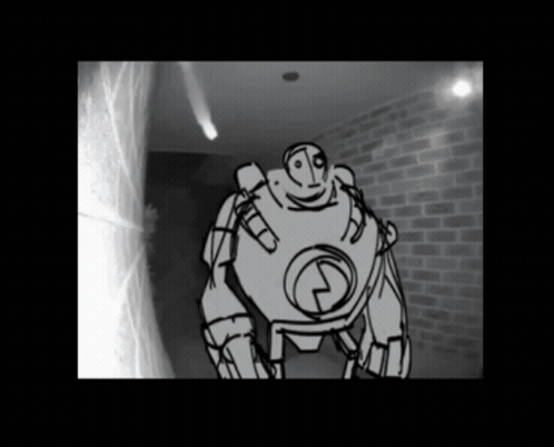 A Drawing Of A Robot With The Letter P On It GIF
