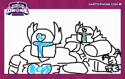 A Drawing Of A Robot With The Words Gartic Phone On The Bottom GIF