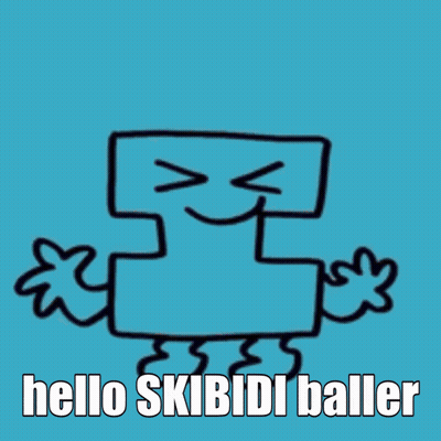 A Drawing Of A Robot With The Words Hello Skibidi Baller GIF