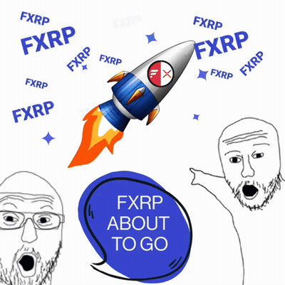 A Drawing Of A Rocket With The Words Fxrp About To Go GIF