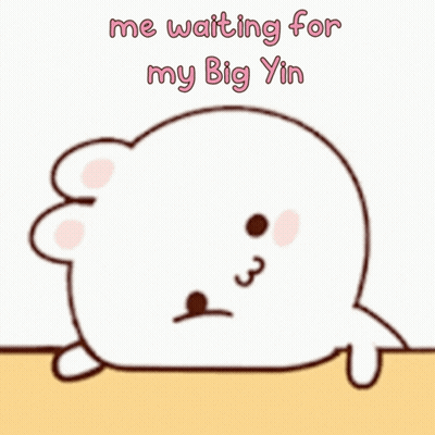 A Drawing Of A Seal With The Words Me Waiting For My Big Yin GIF