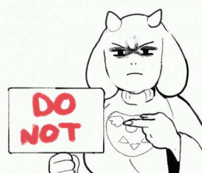 A Drawing Of A Sheep Holding A Do Not Sign GIF