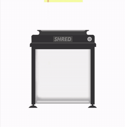 A Drawing Of A Shred Machine With The Words Making Time For Fun Below It GIF