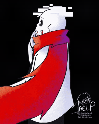 A Drawing Of A Skeleton With A Red Cape GIF