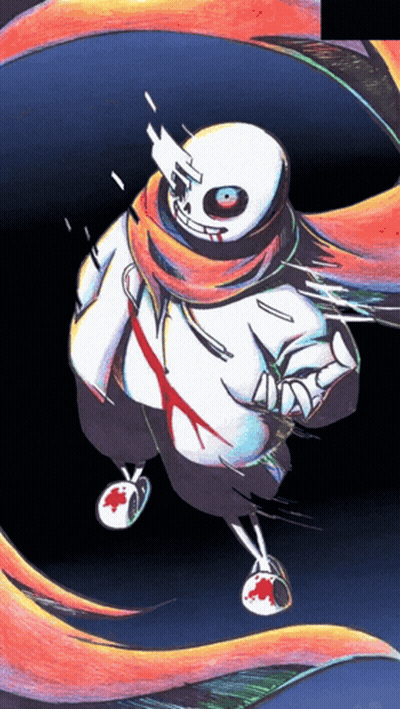 A Drawing Of A Skeleton With A Scarf Around His Head GIF