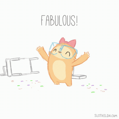 A Drawing Of A Sloth With The Words Fabulous Written On The Bottom GIF