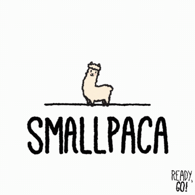 A Drawing Of A Small Alpaca Standing On A Line With The Words Smallpaca Below It GIF