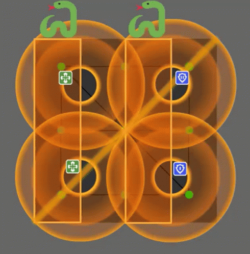 A Drawing Of A Snake Surrounded By Arrows And Circles With A Cross In The Middle GIF