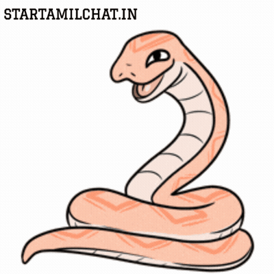 A Drawing Of A Snake With The Website Startamilchat.in Written Below It GIF