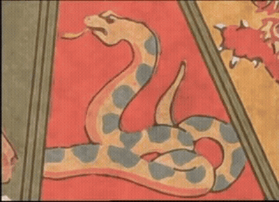 A Drawing Of A Snake With The Years 1953 1967 1977 1989 GIF