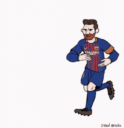 A Drawing Of A Soccer Player With A Goat Head And A Rakuten Shirt GIF
