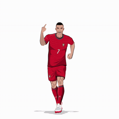 a drawing of a soccer player with the name ronaldo on his shirt