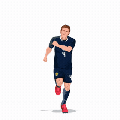 A Drawing Of A Soccer Player With The Number 4 On His Jersey GIF