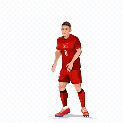A Drawing Of A Soccer Player With The Number 8 GIF