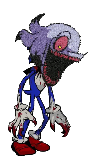 A Drawing Of A Sonic The Hedgehog With A Purple Head Sticker