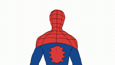 A Drawing Of A Spider-Man With A Spider On His Chest GIF