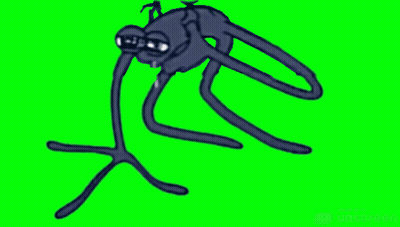 A Drawing Of A Spider With Long Legs On A Green Background . GIF
